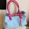 Light blue with pink