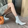 Creamy-white short boots
