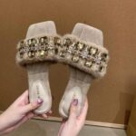 high-end fur slippers for women