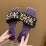 high-end fur slippers for women - Image 7