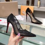 New black nude gauze high heels