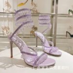 Crystal Pendant Snake Wrap Bohemian Fairy High Heel Wedding Shoes - Image 10