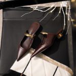 Women's French Style Thick Mid-Heel Metal Toe - Image 2
