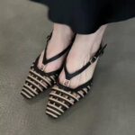 Women's Retro Stylish Square-Toe Kitten Heel Sandals - Image 3