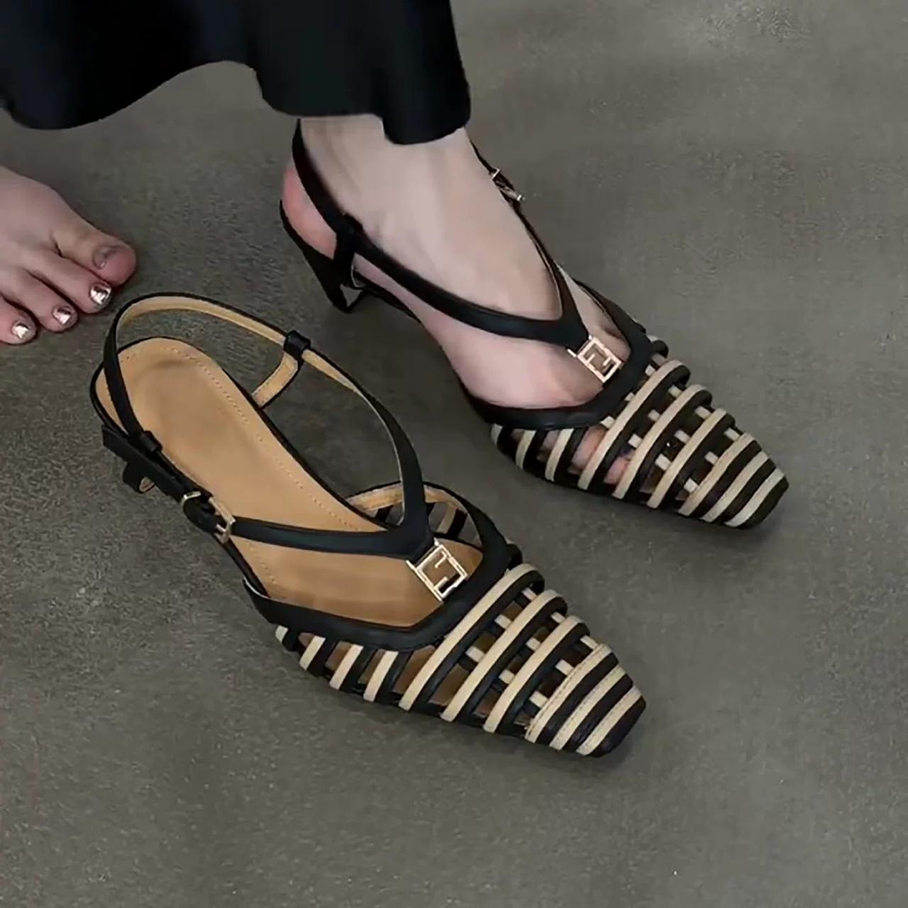 WhatsApp Image 2025-12-04 at 04.00.47 Women's Retro Stylish Square-Toe Kitten Heel Sandals - Image 1