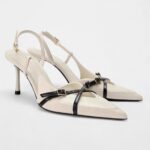 Slim Patent Leather Stiletto Cross Buckle Shoes