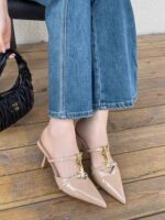 French-style pointed-toe strappy stiletto sandals for women - Image 6