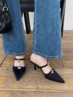 French-style pointed-toe strappy stiletto sandals for women