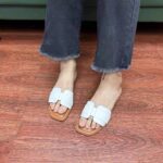 Leather Casual Trendy Round Toe Women's Slippers - Image 9