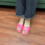 Leather Casual Trendy Round Toe Women's Slippers - Image 3