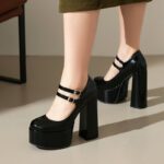 Waterproof Platform Thick-Soled Punk Style Women's High Heels - Image 4