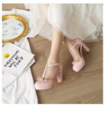 Bow Buckle Fashion High Heels - Image 5