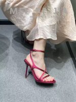 Women's New Silks and Satins Effect One-Line Round Toe Stiletto Heels - Image 4