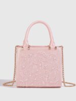 Embroidered Pearl Fashion Hand-Held Crossbody Bag - Image 6