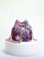 New Arrival Heavy Craft Mesh Embroidered Flower Sequin Chain Crossbody Bag - Image 2