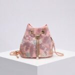 New Arrival Heavy Craft Mesh Embroidered Flower Sequin Chain Crossbody Bag - Image 4
