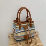 Cross-Border Design Rainbow Woven Bucket Bag - Image 4