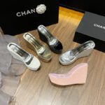 12cm Wedge High Heel Waterproof Platform Transparent Heel For Women - Image 2