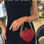 Diamond-Encrusted Heart-Shaped Clutch Bag