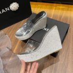 12cm Wedge High Heel Waterproof Platform Transparent Heel For Women - Image 8