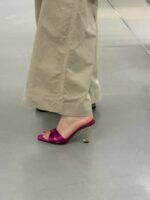 Summer New Fashion Metal Letter Square Open-Toe High-Heeled - Image 9