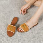 Tb Summer Versatile Flat Casual Women's Genuine Leather Slippers - Image 3