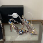 Mi Ting Colorful Rhinestone High-Heeled Transparent Strap Crystal Shoes - Image 7