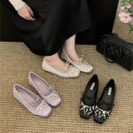 2026 New Spring and Autumn Model, Stunning Mary Jane Shoes with Rhinestones