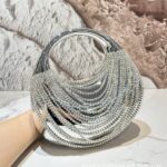 Luxury Silver Diamond Sparkling Acrylic Clutch Bag
