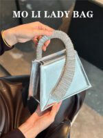 French-Style Shiny Lady Silk Satin Box Bag - Image 4