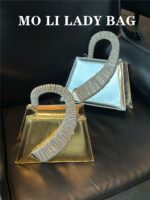 French-Style Shiny Lady Silk Satin Box Bag - Image 5