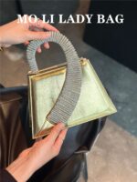 French-Style Shiny Lady Silk Satin Box Bag - Image 6