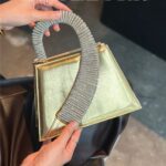French-Style Shiny Lady Silk Satin Box Bag