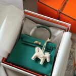 Fashionable Genuine Leather Palm Print Kelly Bag