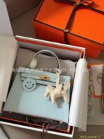 Fashionable Genuine Leather Palm Print Kelly Bag - Image 8