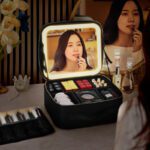 Large Capacity Full Screen Mirror Portable Travel Cosmetic Storage Bag