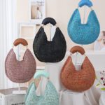 Women's Colorful Woven Seaside Vacation Beach Bag