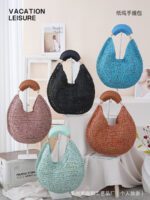 Women's Colorful Woven Seaside Vacation Beach Bag