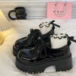 Lace-Up Platform Leather Shoes