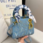 New fashion versatile glossy heavy embroidery princess diana bag