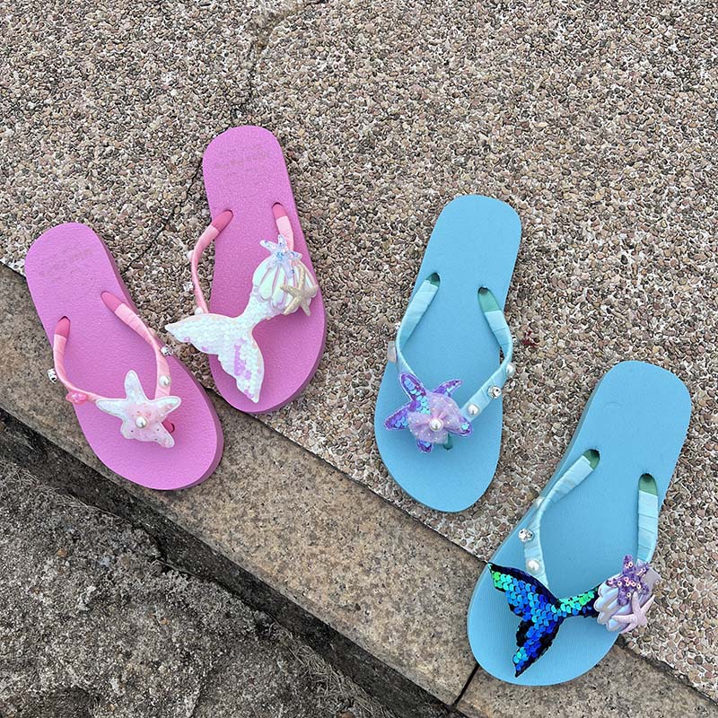 419 Mermaid Shell Starfish Summer Trendy Beach Shoes - Image 1
