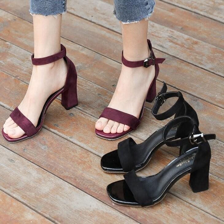 432 New Open-Toe Roman Mid-Heels for Women - Image 1