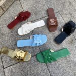 Cross-Strap Square-Toe Flat Slippers