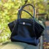 Black leather, large size